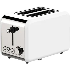 Schäfer Elektronik Toaster Retro 2-ScheibenToaster Toastautomat 850 Watt Weiß