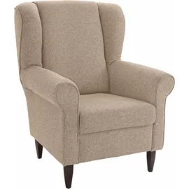 Home Affaire Ohrensessel HOME AFFAIRE "Asino", beige, B:80cm H:102cm T:86cm, Struktur (100% Polyester);Struktur/Blume (100% Polyester), Sessel, Ohrensessel, mit Federkern