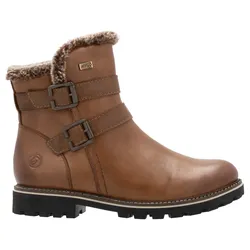 Winterboots REMONTE, Damen, Gr. 38, braun, Leder, Textil, unifarben, klassisch, Schuhe, Blockabsatz, Winterstiefelette, Outdorrschuh mit TEX-Membran