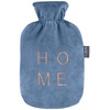 Wärmflasche 2,0 L mit Plüschbezug "home", blau, 67392 58
