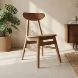 Esszimmerstuhl Teak Holz massiv Japandi Design B: 45cm Handarbeit Stuhl Esstisch