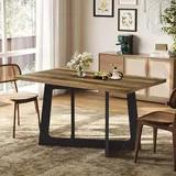Tribesigns 120 cm Esstisch für 2–4 Personen, Kleiner Küchentisch mit stabilem Säulenfuß, Landhaus-Möbel aus Holz für Küche & Esszimmer in ... - Braun