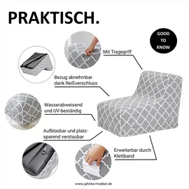 Jahnke Loungesessel JAHNKE "AIR LOUNGE", weiß (navy blau, weiß gestreift), B:60cm H:70cm T:90cm, Sessel, aufblasbar, Indoor & Outdoor, 60 cm Sitztiefe