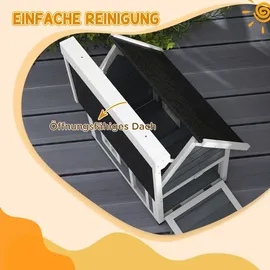 PawHut Katzenhaus Outdoor Katzenhöhle 77 x 57,5 x 68 cm Grau/Schwarz