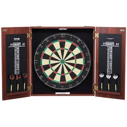 VEVOR Dartschrank Set Offizielle Dartscheibe MDF Darts 45x3,8cm 6 Dartpfeile