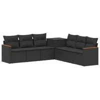 vidaXL Sofa Set 7 Pcs Loungesofa schwarz