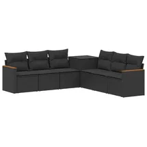 vidaXL Sofa Set 7 Pcs Loungesofa schwarz