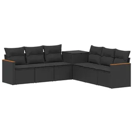 vidaXL Sofa Set 7 Pcs Loungesofa schwarz