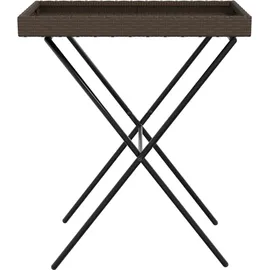 vidaXL Tabletttisch Klappbar Braun 65x40x75 cm Poly Rattan