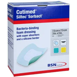 Cutimed Siltec Sorbact Pu-verb.7,5x7,5 cm