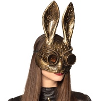 Boland 54538 - Halbmaske Steam-Bunny, Maske Steampunk, Timepunk, Hase, Accessoire, Kostüm, Karneval, Mottoparty