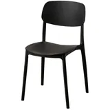Boltze Stuhl Primus | Robuster Kunststoff-Stuhl Skandi-Stil, 42 x 40 x 79 cm, Schwarz