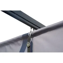 Habitat et Jardin Anbaupergola mit ausziehbarem Dach - 3 x 4 m - Anthrazitgrau - Grau