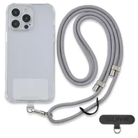 Golifyne Handykette Universal zum Umhängen | Handyband Kordel Kette für Outdoor, Reise, Unterweg Handy-Halterung | Phone Lanyard + 2 Stück Pad für alle Smartphone (ohne Hülle) - Hellgrau