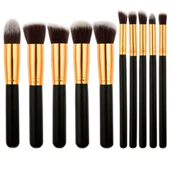 Technique Pro 10 Pieces Basic Makeup Brushes Schwarz / Gold 