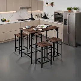 Tectake Bartisch Set Edinburgh 100 x 124 x 88,50 cm Holz Hell/Eiche Sonoma