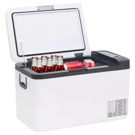 vidaXL Kühlbox mit Griff und Adapter Schwarz und Weiß 18 L PP & PE