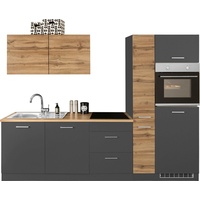 Held Küchenzeile »Kehl«, ohne E-Geräte, Breite 270 cm, für Kühlschrank und Geschirrspüler, grau