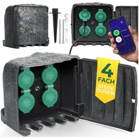 Kesser Gartensteckdose 3 m Schwarz 4 St.