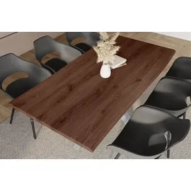 ab:stil.art.moebel Esstisch 220 x 77 x 100 cm Nussbaum/silber