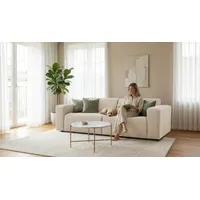 OTTO home 3-Sitzer OTTO HOME "Koa, 228 cm, Modulsofa in Cord, Chenille, Struktur, Webstoff", beige (sand), B:228cm H:88cm T:98cm, 100% Polyester, Sofas, Designsofa, weicher Lounge-Sitzkomfort, Welleunterfederung, bodentief