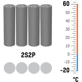 Ansmann 2S2P Akkupack 4x 18650 Kabel Li-Ion 7.2V 5200mAh Akkupack 4x Li-Ion 5200 mAh