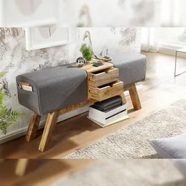 KADIMA DESIGN Turnbock Sitzbank 120 x 56 x 30 cm grau / grau