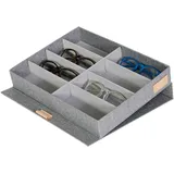 LOVE !T STORE !T Brillenbox Premium 32 x 25 x 5,5 cm 8-tlg. hellgrau