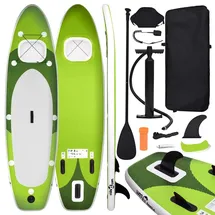 vidaXL SUP-Board-Set Aufblasbar 300 x 76 x 10 cm Grün