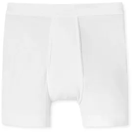 SCHIESSER Herren Boxershorts mit Eingriff - "Essentials", Unterhose, Doppelripp, Baumwolle Weiß M