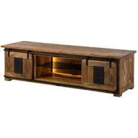 MASSIVMOEBEL24.DE Railway LUX TV-Board 180x55x50 cm Natur lackiert Holz