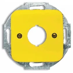 Busch-Jaeger REFLEX SI Tragring, Bohrung, gelb, glänzend, Befestigung mit Schraube, ohne Beschriftungsfeld