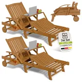 Juskys Sonnenliege SunScape 196 x 72,5 x 30 cm natur 2 St.