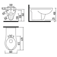 Creavit behindertengerechtes Hänge WC Toilette barrierefrei Weiß