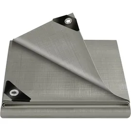 Woltu Abdeckplane wasserdicht, 180 g/m2 PE Schutzplane mit Ösen, UV stabil : Grau 4x4 m Farbe: Grau Größe: 4x4 m