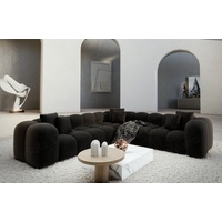 Sofa Dreams Ecksofa Design Stoff Samtstoff Couch Formentera L Form Stoffsofa, Loungesofa schwarz