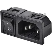TRU Components TC-10088392 Kaltgeräte-Steckverbinder C14 Stecker, Einbau vertikal Gesamtpolzahl: