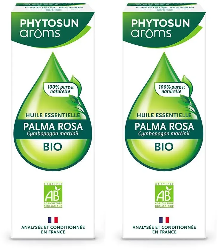 PHYTOSUN aroms HUILES ESSENTIELLES PALMA ROSA BIO 2x10 ml goutte(s) orale(s)