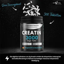 Exvital Creatin Monohydrat 3000 Tabletten 345 g