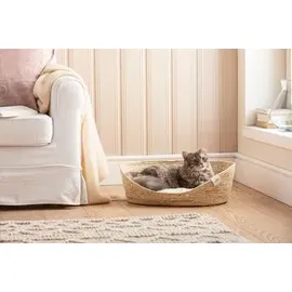 Dehner Premium Lovely Kuschelbett Tiefer Schlaf oval 58 cm x 48 cm beige