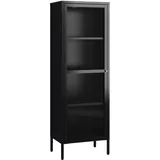 [en.casa] Vitrinenschrank Säkylä 150 x 50 x 35 cm Schwarz