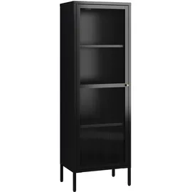 [en.casa] Vitrinenschrank Säkylä 150 x 50 x 35 cm Schwarz