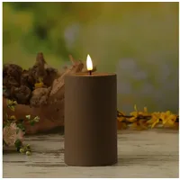 283 MIA Deluxe LED Stumpenkerze 12,5 cm 7,5 cm braun
