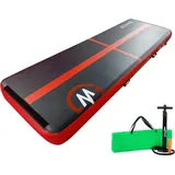 Masterline Airtrack Master aufblasbare Gymnastikmatratze MAS-B860-Schwarz-Rot 300 x 100 x 10 cm - Schwarz Rot