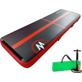 Masterline Airtrack Master aufblasbare Gymnastikmatratze MAS-B860-Schwarz-Rot 300 x 100 x 10 cm - Schwarz Rot