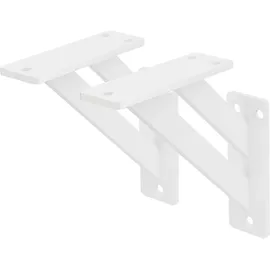 ML-Design 2 Stück Regalhalterung 12x12 cm Weiß Aluminium Schwebende Regalwinkel