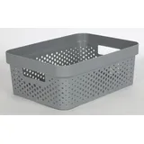 Buri Korb 11L Aufbewahrung 12er Set 30 x 30 x 30 cm grau