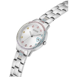 GUESS GW0657L1 Damenuhr Three of Hearts Silber,