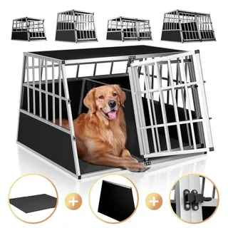 Cadoca® Hundetransportbox XXL 97 x 90 x 70 cm Silber