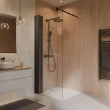 Schulte Home Toura Walk-In-Dusche 90 x 200 cm schwarz Sicherheitsglas